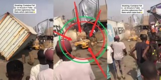 Container Falls On Tricycle In Takie, Ogbomosho, Claiming Lives Of All Passengers