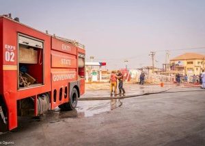 Ekiti Fire Service Put Out Fire At Petrol Station