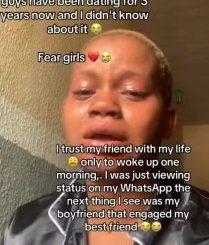 Lady shattered as boyfriend of 10 years dumps her to engage her bestie