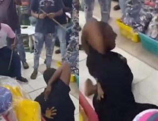 Outrage As Woman Is Flogged Mercilessly By Multiple Men In A Boutique (video)