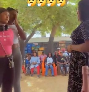 “She Wants To Fight Me” Actress Ngozi Ezeonu Says As Upcoming Actress Places Hands On Her Waist While The Veteran Actress Was Scolding Her For Not Wearing Bra (video)