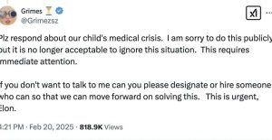 Grimes accuses her baby daddy, Elon Musk of negligence that could cause their son to suffer lifelong impairment