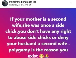 If Your Mother Is A Second Wife, She Was Once A Side Chick – Nigerian Lady Says