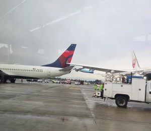 Japan Airlines Plane Collided With Parked Delta Jet At Seattle Airport (Video)