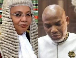 Justice Nyako resumes Nnamdi Kanu’s trial amid recusal dispute (video)