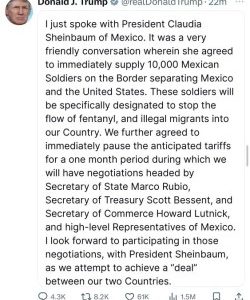 Mexico Negotiates, Agrees To Supply Troops To Protect US-Mexico Border – Trump