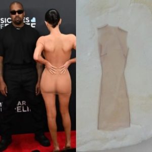 “My Love, My Best Friend, My Wife” Kanye West Writes As He Proudly Shows Off Naked Bianca Censori And Her Grammy Dress That Left Nothing To The Imagination (photos)