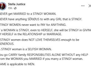 Never get married to a stingy woman – Nigerian lawyer advises men