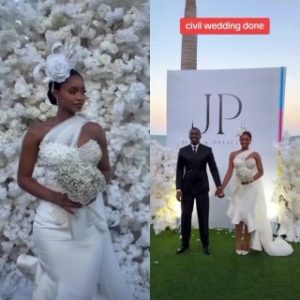 Priscilla Ojo stuns at her court wedding with Tanzanian singer Juma Jux (photos)