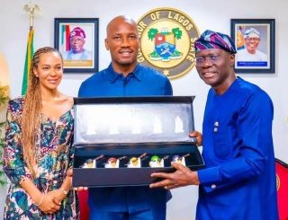 Sanwo-Olu Hosts Football Legend Didier Drogba In Lagos (Video)