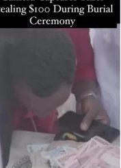 Thief captured on video stealing $100 during a burial ceremony