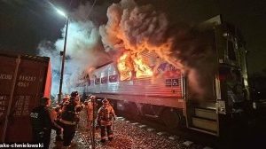 U.S Train Catches Fire With 350 Passengers On Board In Pennsylvania (Photos)