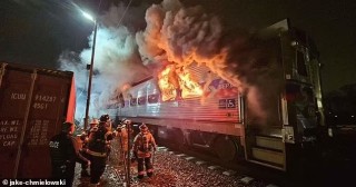 U.S Train Catches Fire With 350 Passengers On Board In Pennsylvania (Photos)