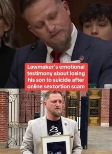 U.S. lawmaker Brandon Guffey delivers tearful speech before Senate after losing teenage son to sextortion scheme carried out by scammer in Lagos