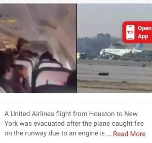 United Airlines Plane Catches Fire On Runway, Passengers Panic (Video)