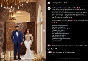 ‘You are life’s best gift to me’ – Veekee James celebrates husband on first anniversary