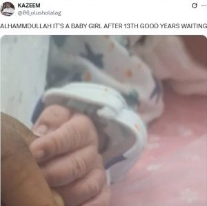 Nigerian man overjoyed as he becomes a father after 13 years of waiting
