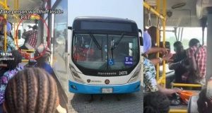 Drama in Lagos BRT as man is caught allegedly stealing from fellow passenger