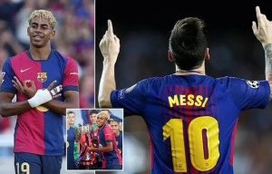 Lamine Yamal ‘set to take Lionel Messi’s iconic No 10 shirt at Barcelona after signing new deal with €1BILLION release clause’