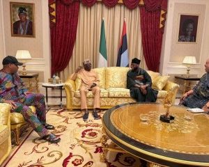 Davido, his father and Governor Adeleke visits Tinubu (photos)