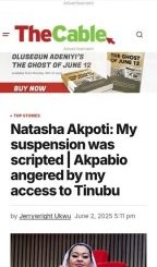 Natasha: My Suspension Was Scripted, Akpabio Angered By My Access To Tinubu