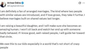 I won’t sit back and watch my daughter end up with a badly behaved person – Nigerian man expresses support for arranged marriage