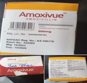 NAFDAC Recalls Amoxivue (Amoxicillin) 500mg Capsules Due To Significantly Low Active Pharmaceutical Ingredient (API) Content
