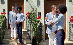 Nigerian hairstylist, Tosin Idowu, celebrates third wedding anniversary with his German husband (photos)